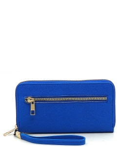 Saffiano Accordion Card Holder Wallet Wristlet SA022 BLUE
